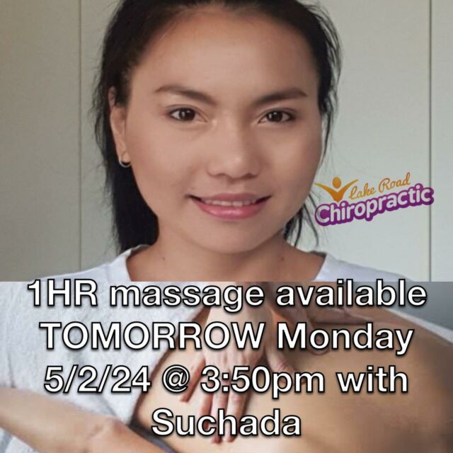 We have a 1HR massage appoint available MONDAY 5/2/24 at 3:50pm with Suchada. Please message us below on Facebook or Insta, book online https://lakeroadchiro.com.au or email us at mail@lakeroadchiro.com.au if you’d like to reserve it. If you contact us via email, we will write back to confirm if you’ve secured the session. We look forward to seeing you!

#LakeRoadChiro #PortMacquarieChiro #PortMacquarie #Chiropractor #Chiropractic #acupuncture #chinesemedicine #acupuncturePortMacquarie 
#relaxation
#wellness
#selfcare
#holistichealth
#stressrelief
#bodywork
#mindbodysoul
#healinghands
#painmanagement
#healthandwellness
#massagebenefits
#selfhealing
#massagetechniques
#therapeuticmassage
#spaday
#tensionrelease
#rejuvenation
#Massageoil
#selflove