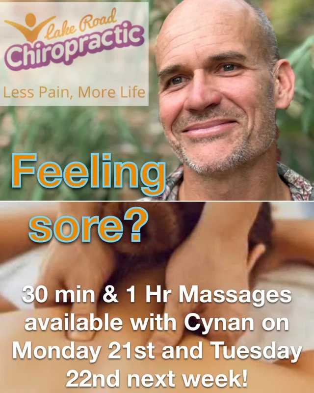We have 1 HR & 30 min massage appoints available Monday and Tuesday with Cynan. Please give us a call on 65831449, message us below on Facebook or Insta, book online https://lakeroadchiro.com.au or email us at mail@lakeroadchiro.com.au if you’d like to reserve it. If you contact us via email, we will write back to confirm if you’ve secured the session. We look forward to seeing you!

#LakeRoadChiro #PortMacquarieChiro #PortMacquarie #Chiropractor #Chiropractic
#relaxation
#wellness
#selfcare
#holistichealth
#stressrelief
#bodywork
#mindbodysoul
#healinghands
#painmanagement
#healthandwellness
#massagebenefits
#selfhealing
#massagetechniques
#therapeuticmassage
#spaday
#tensionrelease
#rejuvenation
#Massageoil
#selflove